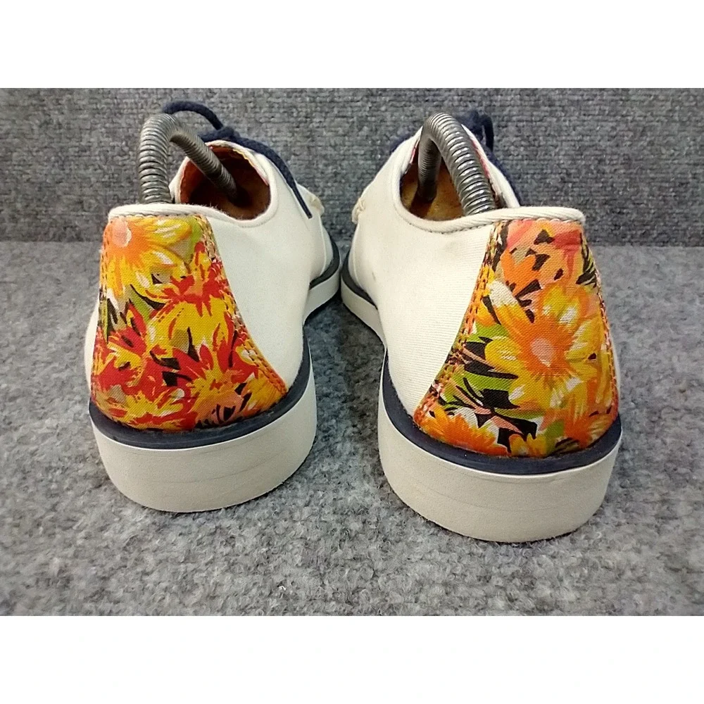 Sperry Top-Sider Mens 9 Cream Canvas Boat Shoes Floral Heel 1290154Y CH-08
